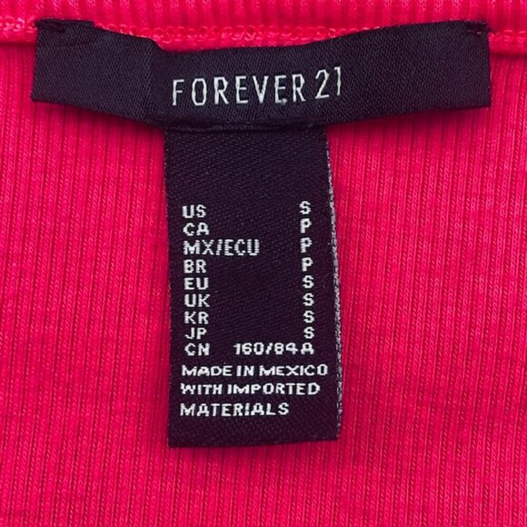 FOREVER 21 Rib-Knit Pink Corset Crop Top - Size Small - Picture 5 of 6